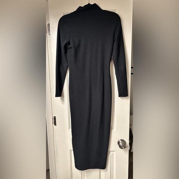 Rib Knit Midi Polo Neck Sweater Dress - Picture 4 of 5